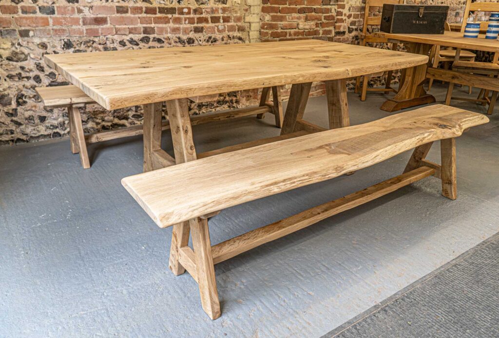 Oak Bench Table | The Oak and Pine Barn