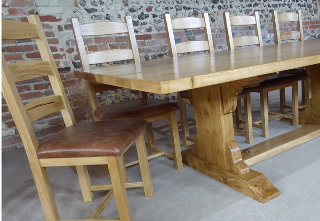 English Oak Trestle Table | The Oak and Pine Barn
