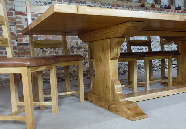 English Oak Trestle Table | The Oak and Pine Barn