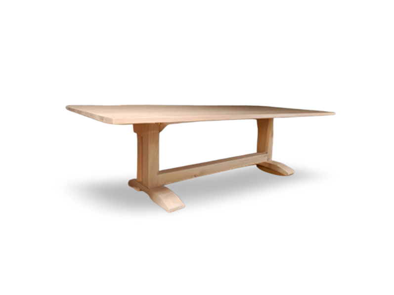 EXPERIENCE EUROPEAN SOLID OAK TABLE on white background