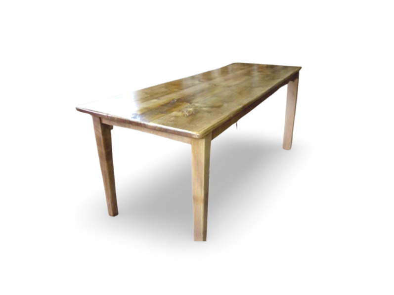 English Oak Tapered Leg Table on white background part of the tables range at The Oak & Pine barn